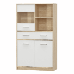 Vitrines szekrény 2D1W1S/80